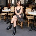 thumbnail image 2 of Ecetana Women's Slouch Ankle Flat Boots Mid Calf Slip On Boots Round Toe Short Boots, 2 of 6