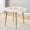 White+Gold, variant on Oufan 42" Extendable Dining Table, Round to Oval Dining Table with Metal Legs, Modern Wooden Kitchen Table for Dining Room, Kitchen