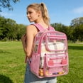 thumbnail image 4 of RRJ Clear Backpack For Study Concert Stadium Security Check, Transparent PVC Backpack Large Capacity Teen Bookbag, Waterproof Lightweight College Rucksack, Approved Carry On Bag For Sports Events, 4 of 6