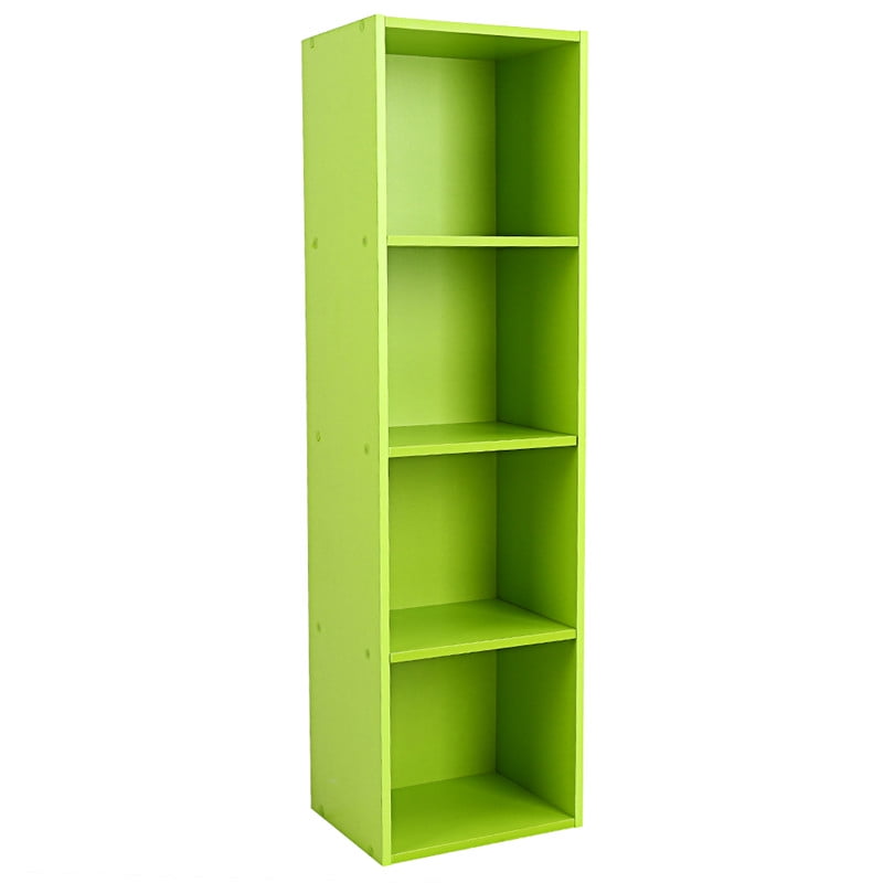 4Shelf Wooden Bookcase,Cube Shelving Display Storage Wood Book Shelves