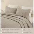 thumbnail image 4 of Whale Flotilla 2-Piece Twin Quilt Set, Soft Embossed Bedding Set, Lightweight Bedspread Coverlet with Damask Vintage Pattern, Reversible Bed Cover for All Seasons, Light Grey, 4 of 7