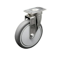 6 Inch SS Thermoplastic Rubber Wheel Swivel Top Plate Caster Service Caster