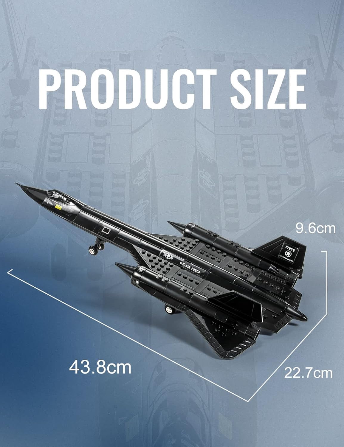 Military Series SR-71 Reconnaissance Aircraft Jet Blackbird Air Force Building Block Set (183 Pieces) compatible with Lego-technic ,lego-technic toys with building and Military