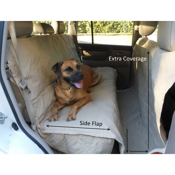 Covered Living Deluxe Quilted and Padded seat cover with Non-Slip Fabric in Seat Area for Pets - One Size Fits All 56"Wx94"L Taupe