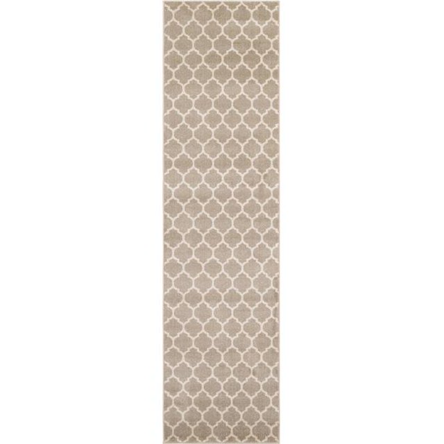 Unique Loom 3116132 2 Pi 7 Po x 10 Pi Tapis de Course en Treillis Philadelphia&44; Brun Clair