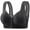 Black, variant on fheaev Front Closure Bras For Women Post Surgery Brassiere Plus Size Full Coverage No Underwire Comfort Wireless Snap Closing Bra Convenient Everyday Bra Front Button Bras Front Buckle Corset Bra