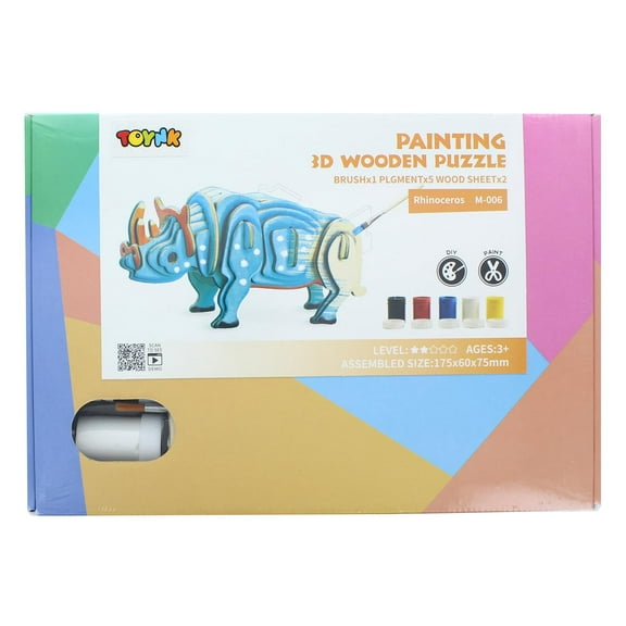 3D Wooden Painting Puzzle | Rhino