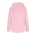thumbnail image 4 of SERTG Men's Hooded Casual Button Jacket Tops Fall Winter Round Neck Solid Color Long Sleeve Soft Fashion Outerwear(Pink,L), 4 of 5