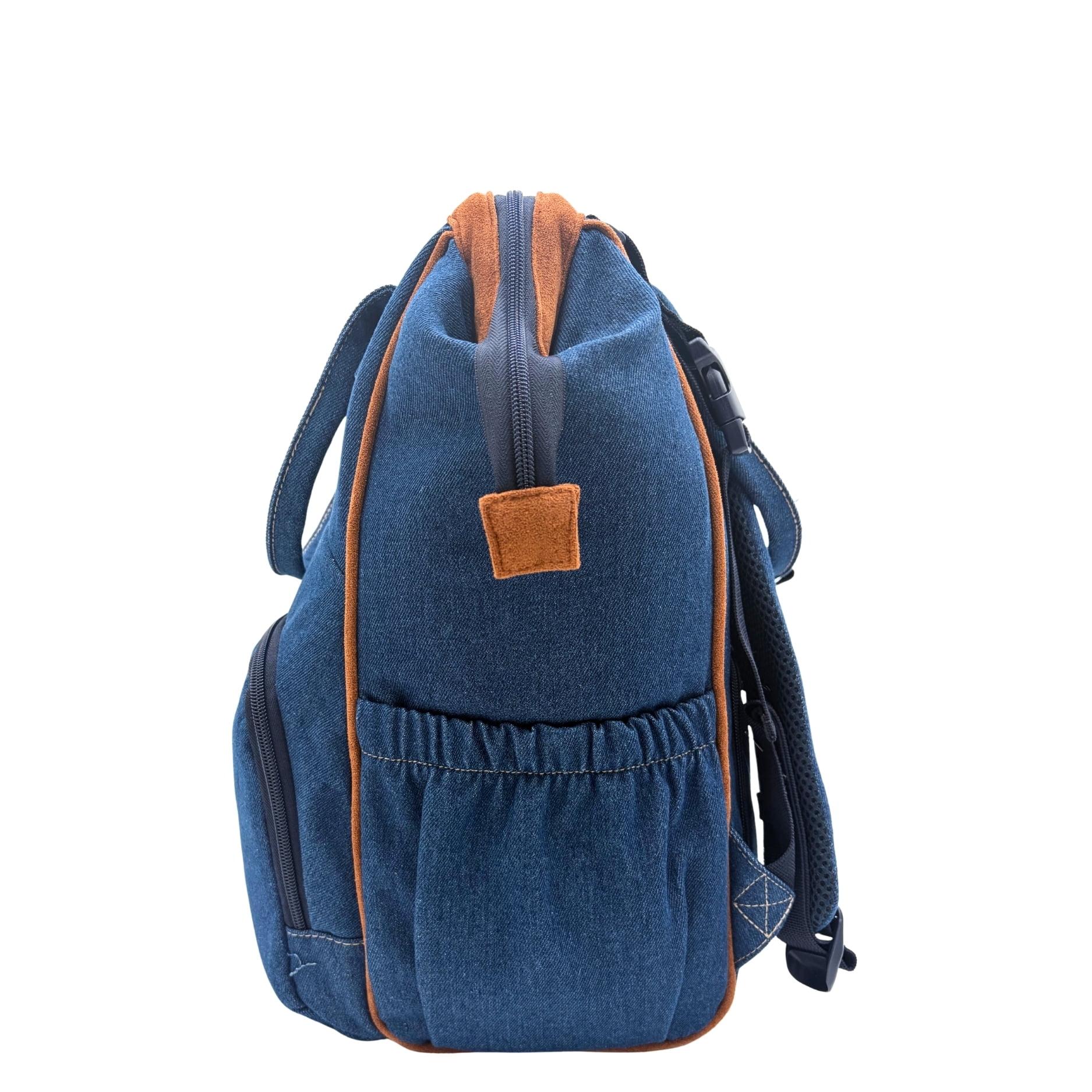 Wrangler Multifunctional Baby Diaper Backpack Bag with Insulated Pockets in Classic Denim