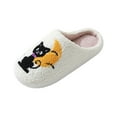 thumbnail image 2 of YLYL Halloween Slippers for Women Men Fall Ghost Pumpkin Cute Soft Plush Fuzzy House Home Outdoor Indoor Shoes, 2 of 8