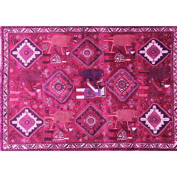 Ahgly Company Indoor Rectangle Persian Pink Traditional Area Rugs, 5' x 7'