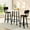 White, variant on Cvortll 3-Piece Pub Dining Table for 2, Farmhouse Dining Table Set with 2 PU Leather Upholstered Stools, Square Pub Dinette for Small Space (Brown)