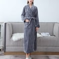 thumbnail image 4 of Lindreshi Robes for Women Clearance Adult Home Wear Flannel Nightgown Long Coral Velvet Bathrobe, 4 of 5