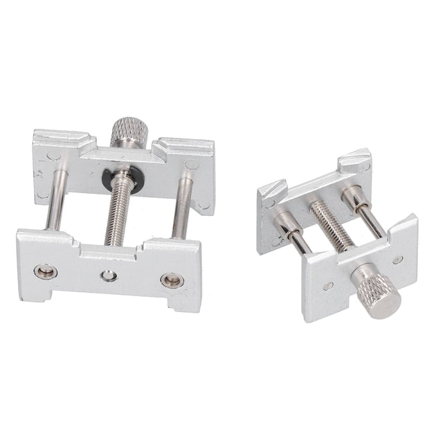 2 piezas de abrazadera de movimiento de reloj, soporte de caja de aleación de aluminio, herramientas de reparación ajustables