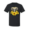 thumbnail image 2 of Elephant Sunflower Cute Love Animal Lover Men's Graphic T-Shirt, Black, 4XL, 2 of 3