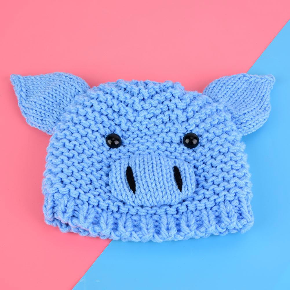 Pink Newborn Baby Cute Cartoon Pig Pattern Hat Baby Photography Props Hat 