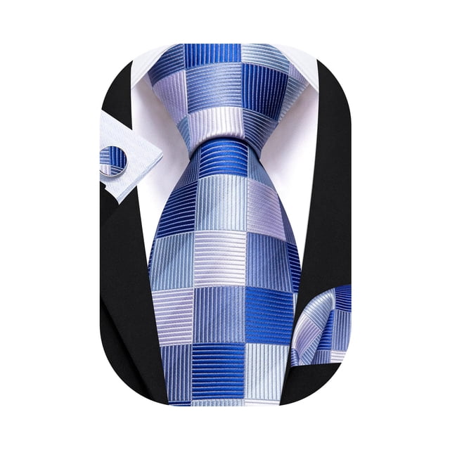 Conjunto de Corbata Barry.Wang de Cuadros para Hombres con Accesorios