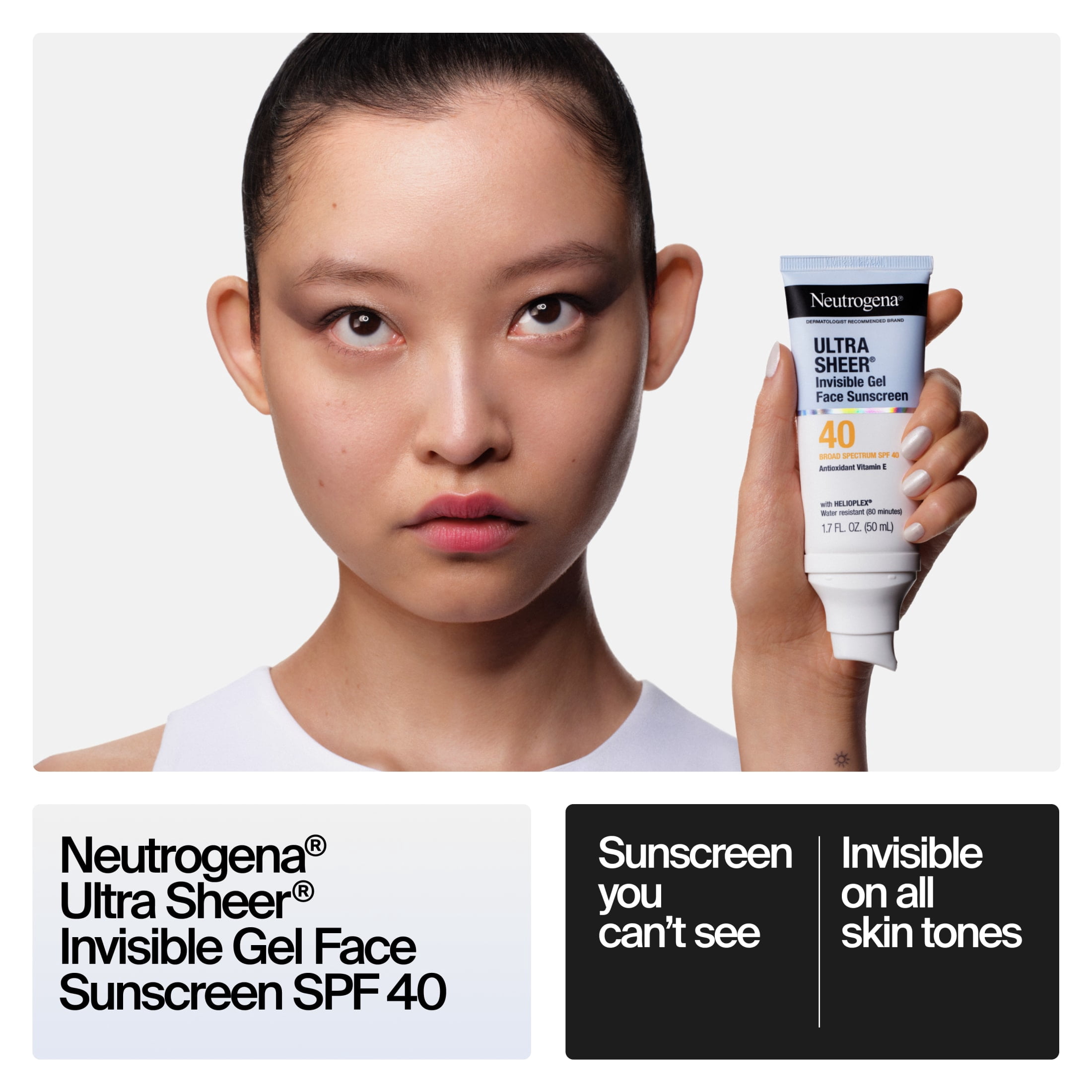 Neutrogena Ultra Sheer Invisible Gel SPF 40 Face Sunscreen, 1.7 fl. oz