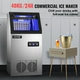 thumbnail image 2 of VEVOR 110V Commercial Ice Maker 110lbs/24h with 29lbs Storage 5x8 Cubes Stainless Steel Auto Clean for Bar Home Supermarkets, Includes Scoop and Connection Hose, 2 of 9