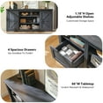 thumbnail image 3 of T4TREAM Farmhouse TV Stand with 4 Drawer for TVs up to 75", Farmhouse Entertainment Center with Adjustable Shelves & Barn Door, Black, 3 of 8