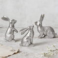 thumbnail image 6 of 3-Piece Easter Bunny Resin Figurines – Spring Bunny Statue Set for Home Decor – Silver Decorative Rabbits for Tabletop, Shelf, or Tiered Tray – Easter Gift, 6 of 6