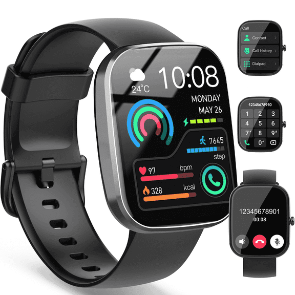 Smart Watch for Men Women, 1.91" HD Smartwatch Fits for Android and IPhone, Fitness Tracker with Bluetooth Answer/Make Calls/120 Sports Modes/IP68 Waterproof/Sleep/Pedometer, Perfect Gift