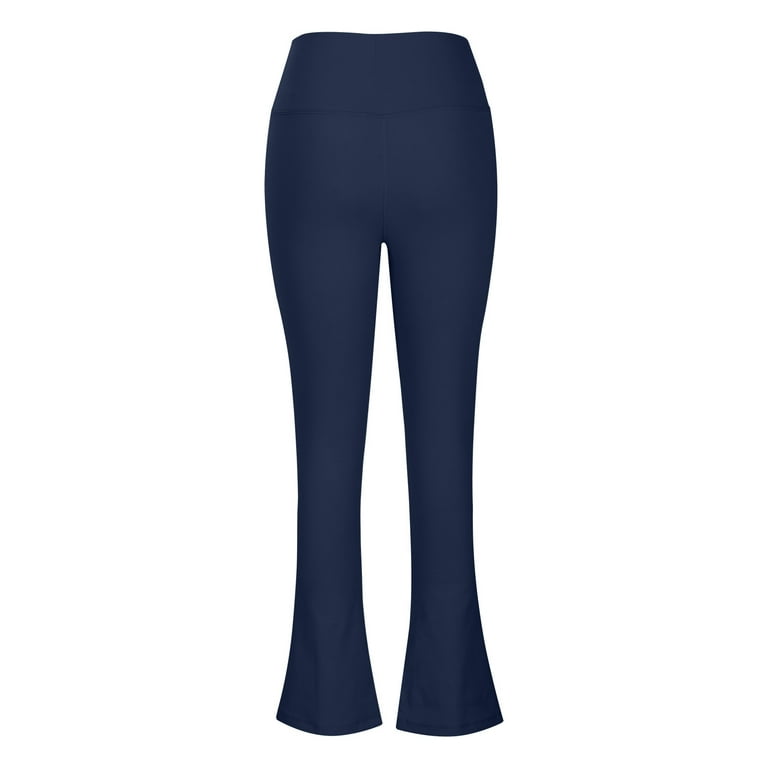 Jalioing Yoga Flared Pants for Women High Waist Split Bottom Legs  Flattering Comfy Brief Lounge Trousers (X-Large, Dark Blue) 