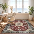 thumbnail image 3 of Design&I 4'x6' Ultra Soft Area Rug, Boho Throw Vintage Geometric Border Ru Door Felpudo Entryway None Fluffy Washable Non Shedding for Bedroom Living Room Home Office, 3 of 7