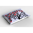 thumbnail image 2 of Ambesonne Fruits Pillow Sham 2 Pack, Black Tree Ripe Fruit Art, 30"x20", Lilac Black Red, 2 of 3