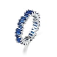 thumbnail image 3 of 6 Color Irregular Cz Band Women's Stainless Steel Wedding Silver Ring Size 6-9, 3 of 8