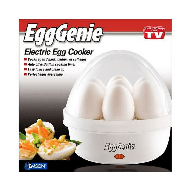  QIN Egg Genie, Huevo Cooker: 7 Huevos de capacidad de huevo  eléctrico para huevos duros, función de apagado automático : Hogar y Cocina