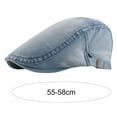 thumbnail image 6 of Eoperou Beret Hat Breathable Retro Style Solid Color Adjustable Non-Fading Decorative Soft Women Men Denim Beret Cap Decor for Camping, 6 of 8