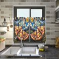 thumbnail image 4 of Yayeee Kitchen Curtains Light Filtering 27"x24" Rod Pocket Short Cafe Window Panel, Starry Pizza, 4 of 7