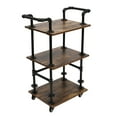 thumbnail image 6 of Industrial Bar Cart 3-Tier Rolling Trolley Bar Serving Cart with Large Storage Space, 6 of 12