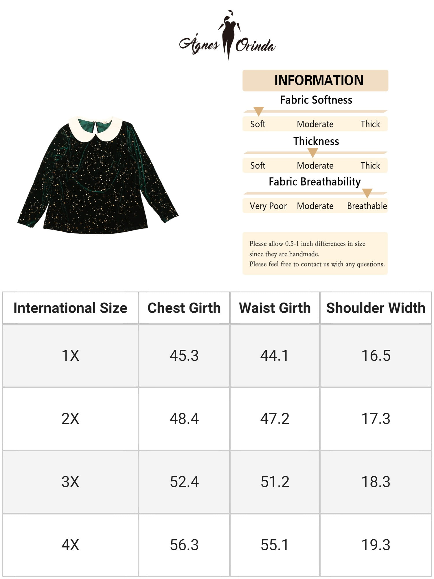 Unique Bargains Women's Plus Size Long Sleeve Peter Pan Collar Vintage Velvet Tops 2X Green