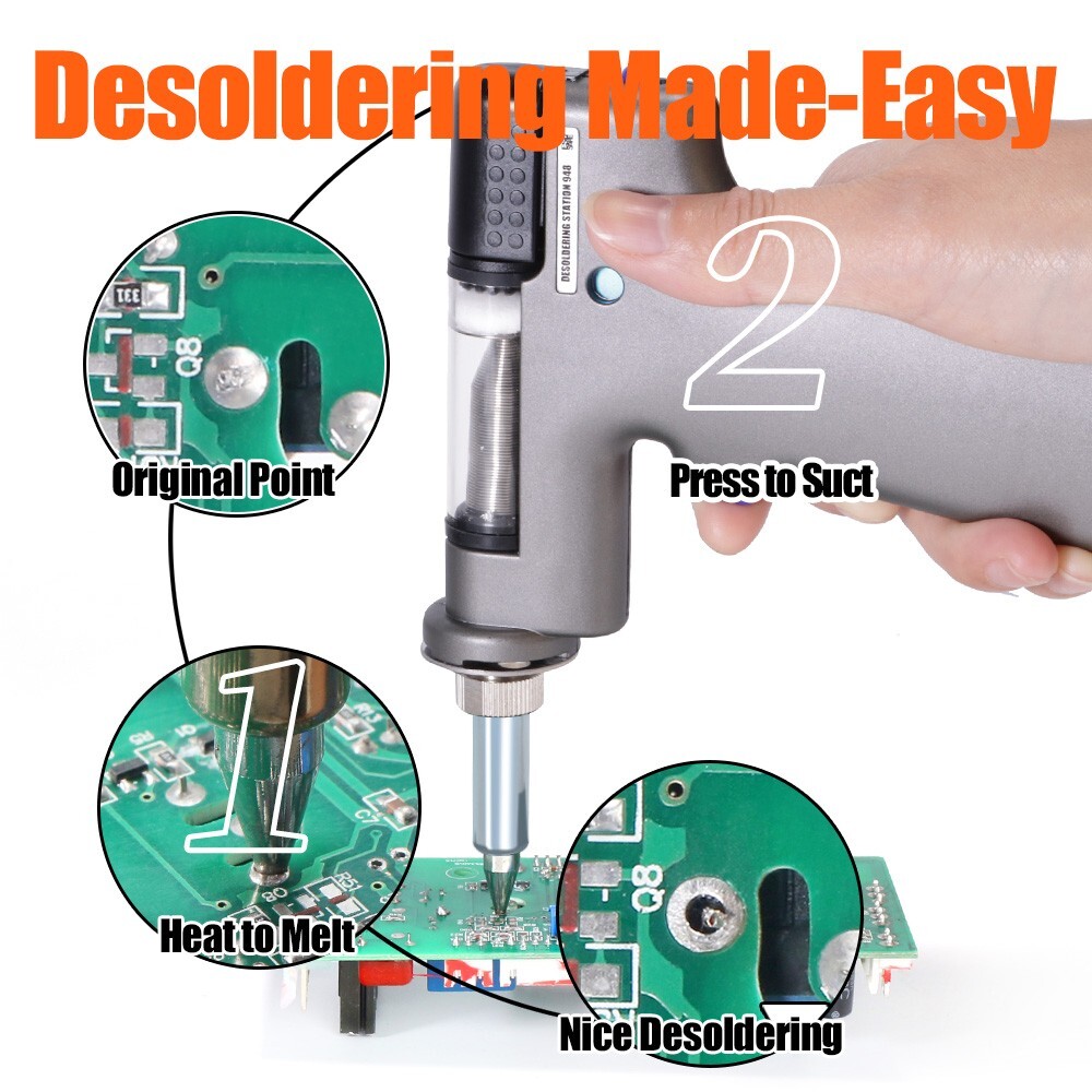 90W Desoldering Station Vacuum Soldering Iron Suction Tin Gun Solder Station Kit