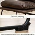 thumbnail image 5 of 2 Dining Chairs, Antique Brown. Sled Base For Stability. Cozy Overfilled Seat. Faux Leather Upholstery. Metal Build. Wipe Clean. Square Casual Chair Room Contemporary Upholstered Of 2, Secure, 5 of 6