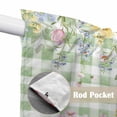 thumbnail image 4 of Easter Eggs Swag Valances for Windows, Kitchen Curtains 36 Inch Length 2 Panels Set, Spring Daisy Eucalyptus Leaves Sage Green Plaid Short Curtains for Small Windows Rod Pocket Cafe Curtains 28"x36", 4 of 8