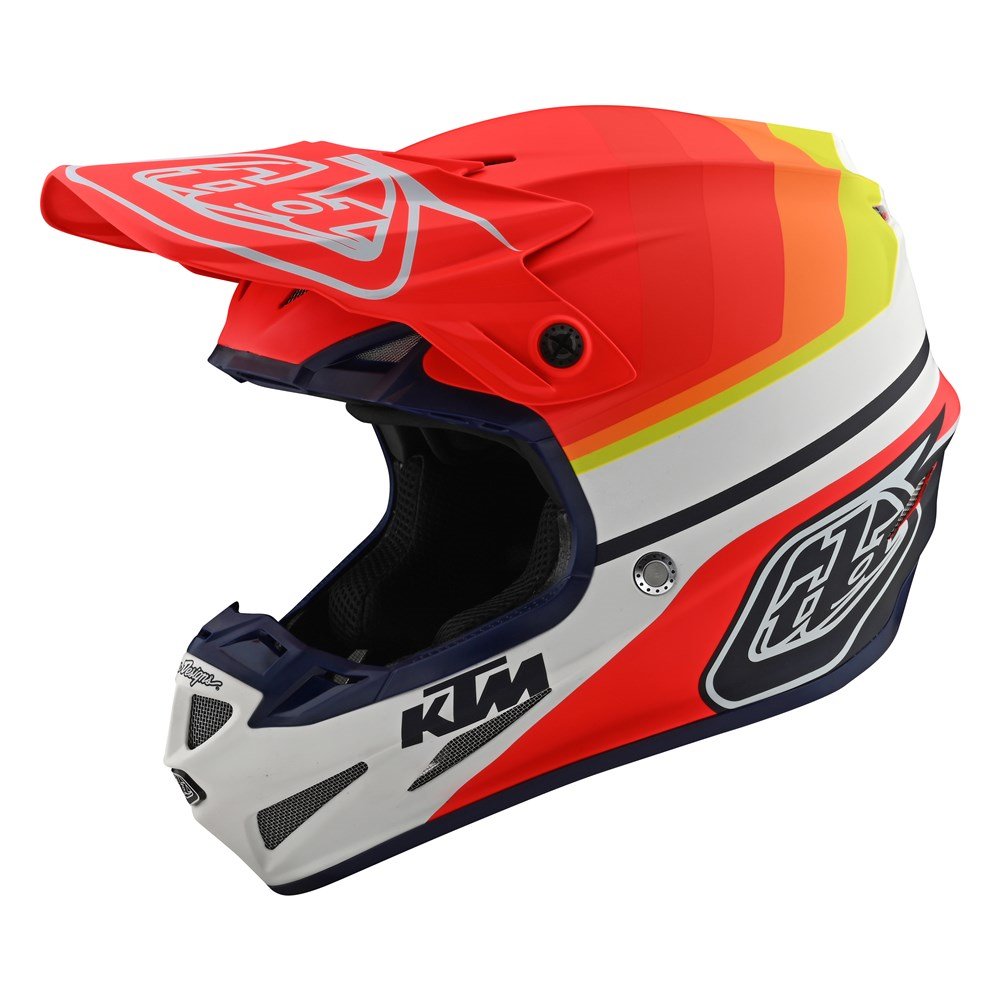 Troy Lee Designs 2019 SE4 Composite MIPS Helmet KTM Mirage White/Red Medium