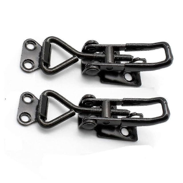 Adjustable Toggle Clip, Stainless Steel Toggle Latch, Vertical Toggle Clamp Latch, Metal Case Latch For Suitcases, Luggage And Closets (black) 2pcs Ji
