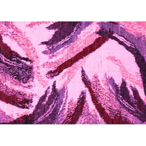 Ahgly Company Indoor Rectangle Abstract Pink Modern Area Rugs, 2' x 5'