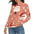 thumbnail image 2 of Santa Christmas Tree Women's Turtleneck Sweater Long Sleeve Ribbed Fitted Turtle Neck Casual Fall Winter Collection Top L, 2 of 4