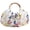 White-pink, variant on NCY Women's Sequin Floral Clutch with Bamboo Handle Ruched Crescent Handbag for Evening Party Summer Vacation Beach Bag