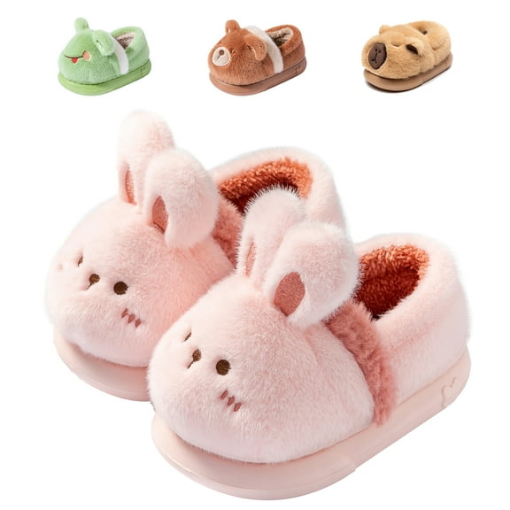 Drecage Toddler Kids Cute Bunny Slippers Boys Girls Winter Warm Fuzzy Bedroom House Shoes