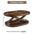 thumbnail image 5 of Hassch 44" Oval Coffee Table in Walnut, Rustic 2-Tier Storage Center Table for Living Room, Home Office, 5 of 8