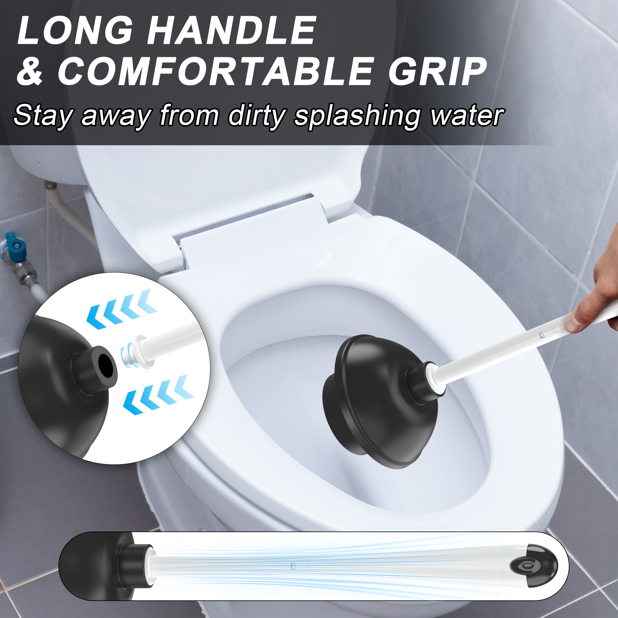 NEWE Toilet Plunger and Brush with Holder Set photo 2