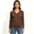 thumbnail image 2 of Women’s Classic V Neck Long Sleeve Soft Knit Pullover Sweater, Women's , Size S-2XL, 2 of 4