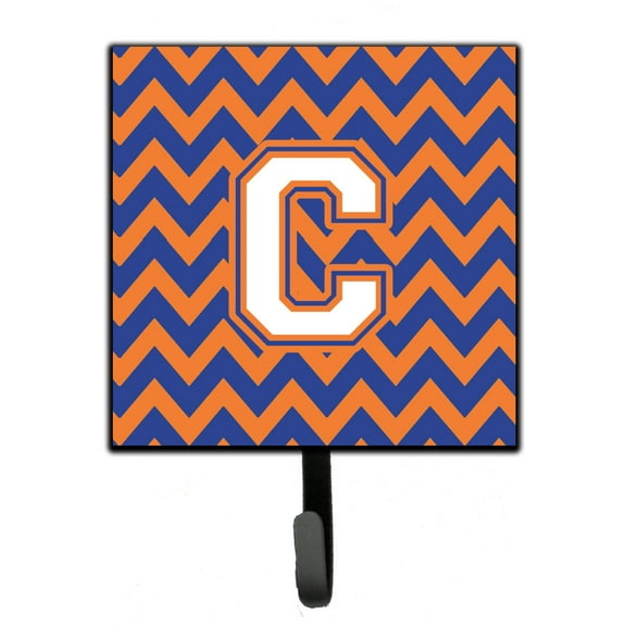 Letter C Chevron Blue and Orange 3 Leash or Key Holder