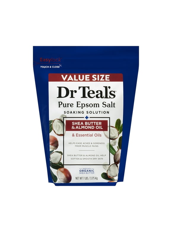 Dr Teal's Pure Epsom Salt Soak with Shea Butter, Almond Oil, and Essential Oil Blend, 7lbs