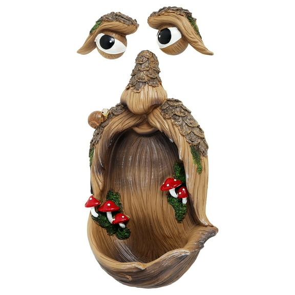 Tree Faces Bird Feeder Decorative Outdoor Old Man Face Bird Feeder Unique Garden Art Decor Resin Crafts for Yard Garden Outside